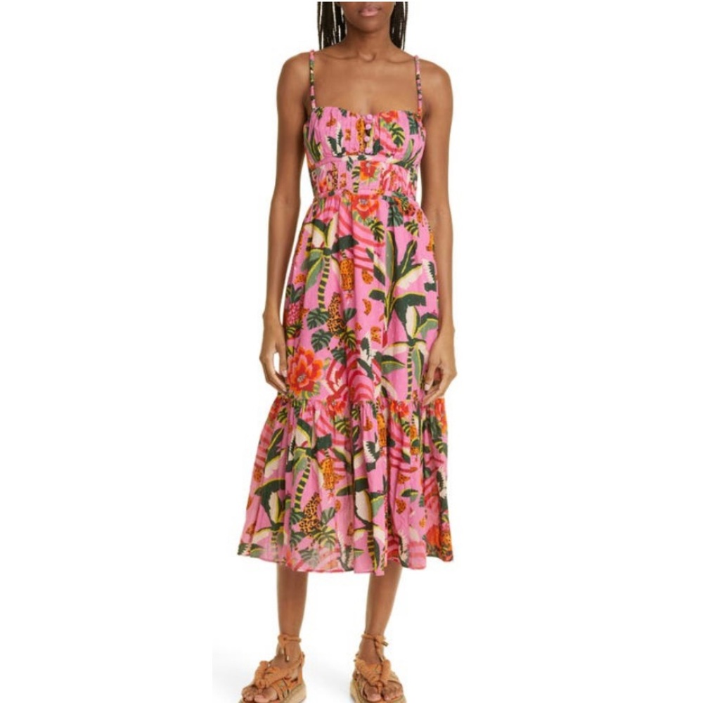 FARM Rio Pink Floral Maxi Dress